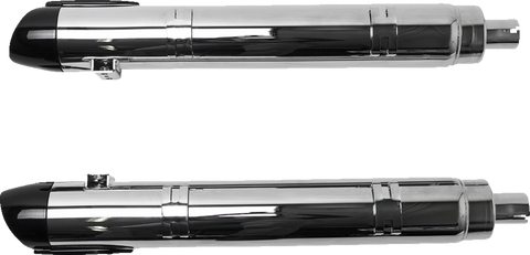 4" Broadhead Slip-On Mufflers - Slash Cut - Chrome