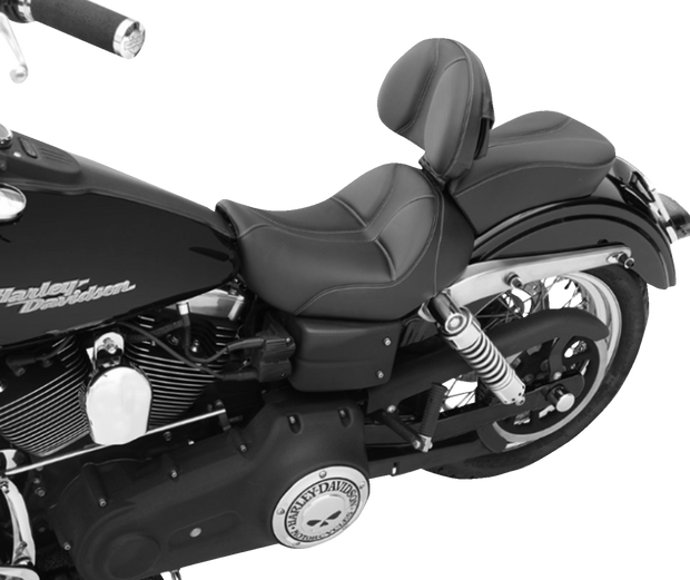Dominator Solo Seat - w/o Backrest - Black w/ Gray Stitching - FL/FX &