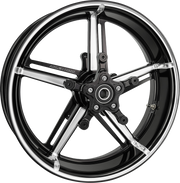 Wheel with Hub/Adapter - Factory 24 - Front - Black/Contrast Cut - 18x5.5