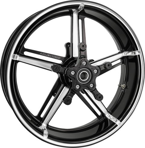 Wheel with Hub/Adapter - Factory 24 - Front - Black/Contrast Cut - 18x5.5