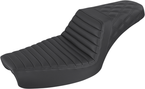 Step-Up Seat - Front Tuck-n-Roll/Rear Lattice Stitch - Black