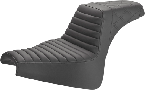 Step-Up Seat - Front Tuck-n-Roll/Rear Lattice Stitch - Black - FXFB/S &