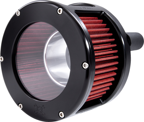 BA Race Series Air Cleaner Kit - Black Anodized - Red Filter