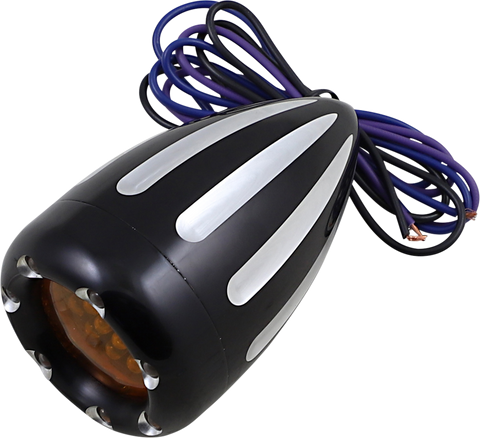 Turn Signals - LED - Deep Cut - Black/Amber - Amber Ring