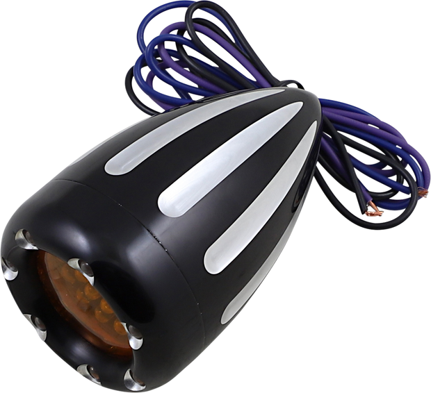 Turn Signals - LED - Deep Cut - Black/Amber - Amber Ring