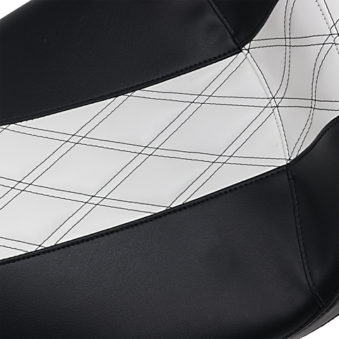 Outcast Daddy Long Legs Seat - 2Up - w/o Backrest - Black w/ White Double Diamond Inlay - FL &