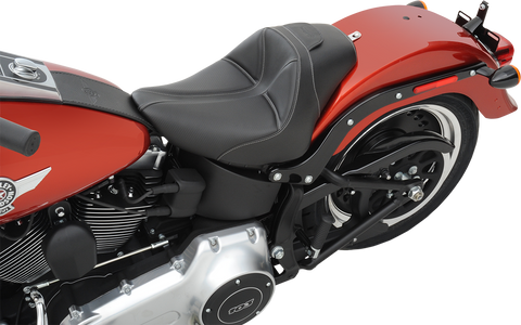 Dominator Solo Seat - w/o Backrest - Black w/ Gray Stitching - FL/FX &