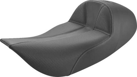 Dominator Solo Seat - Extended Reach - w/o Backrest - Black w/ Gray Stitching - FLHR/FLHX &