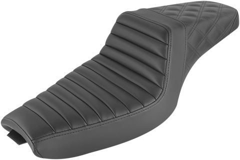 Step-Up Seat - Front Tuck-n-Roll/Rear Lattice Stitch - Black