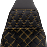 Step-Up Seat - Front Lattice Stitch - Gold Stitch - FLH/FLT '08-'23
