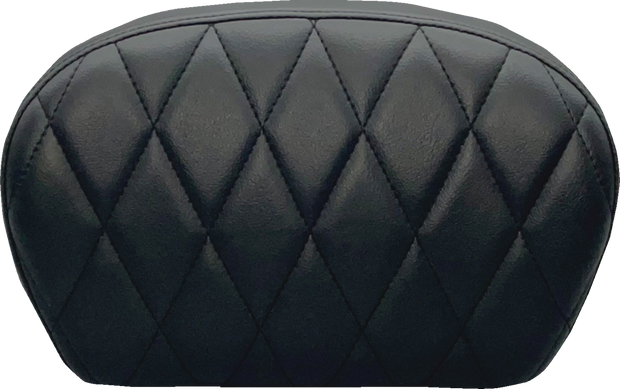 Sissy Bar Pad - Large - Vinyl - Single Diamond - Dull Black