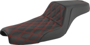Step-Up Seat - Front Lattice Stitch/With Red Stitching - Black - XL