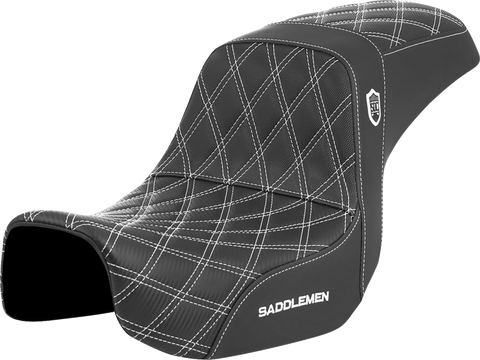 Pro Series SDC Performance Seat - Carbon Fiber/Lumbar Gripper - White Stitch - Dyna &