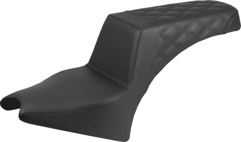 Step-Up Seat - Rear Lattice Stitch - Black - Indian Scout &