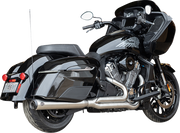 2-into-1 Qualifier Exhaust System - Brushed Stainless Steel - Race Only - Indian with PowerPlus