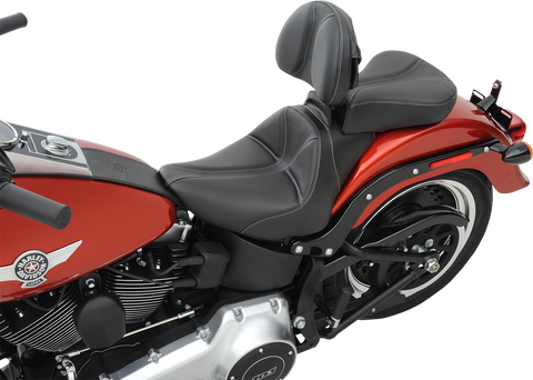 Dominator Solo Seat - w/o Backrest - Black w/ Gray Stitching - FL/FX &