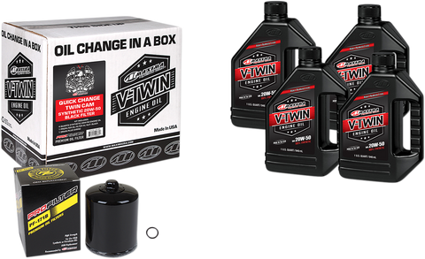 Quick Change Twin Cam Synthetic 20W-50 Oil Change Kit - Black Filter