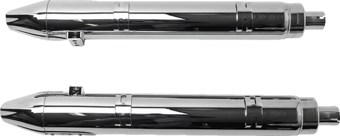4" Broadhead Slip-On Mufflers - Fishtail - Chrome