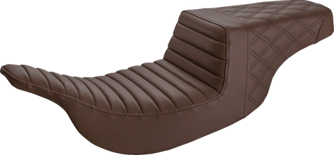 Step-Up Seat - Front Tuck-n-Roll/Rear Lattice Stitch - Brown