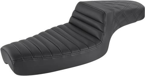 Step-Up Seat - Front Tuck-n-Roll/Rear Lattice Stitch - Black