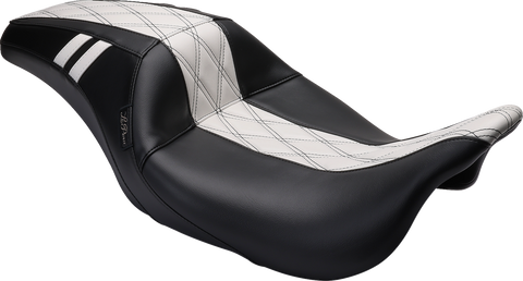 Outcast GT Seat - Full-Length - w/o Backrest - Black Double Diamond w/White Inlay - FL &