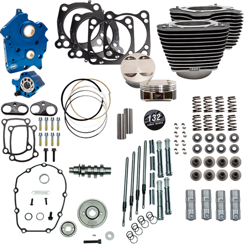 132" Power Pack - 550 Gear Drive - Water Cooled - Wrinkle Black w/Highlight Fins - M8