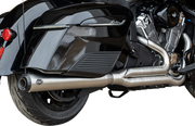 2-into-1 Qualifier Exhaust System - Brushed Stainless Steel - Race Only - Indian with PowerPlus