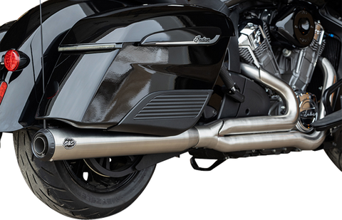 2-into-1 Qualifier Exhaust System - Brushed Stainless Steel - Race Only - Indian with PowerPlus