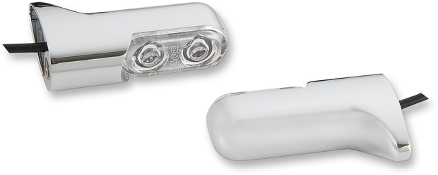 Marker Lights - Turn Signals - Red/Rear - Chrome