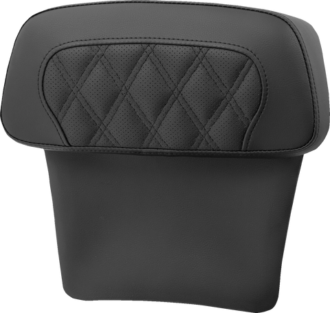 Chopped Tour Pak Backrest Pad - RoadSofa™ - Perforated Black w/ Lattice Stitch - FLT/FLH &