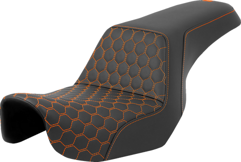 Step-Up Seat - Honeycomb - Orange Stitching - Dyna &