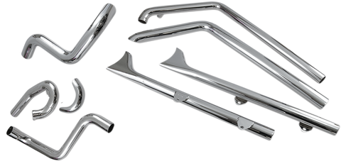 True Duals Exhaust System with Fishtail Mufflers Â— without Baffles
