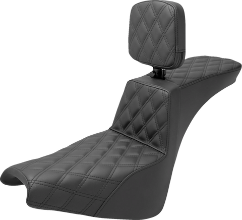 Tour Step-Up Seat - Rider Backrest - Full Lattice Stitch - FXBB/FXST &