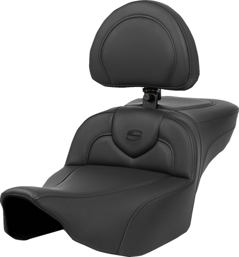 Heated RoadSofa™ Seat - Extended Reach - Smooth - w/ Backrest - FLT/FLH ’23-‘24