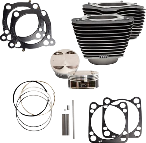 Cylinder Kit - 4.375" Stroke - Wrinkle Black w/Highlights - M8