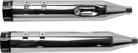 4-1/2" MK45 Performance Mufflers - Chrome with Black Tracer
