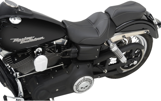 Dominator Solo Seat - w/o Backrest - Black w/ Gray Stitching - FL/FX &