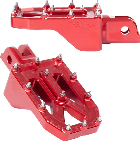 Aggressor Footpegs - Front - Red