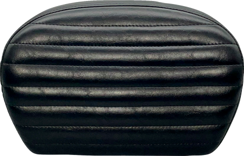 Sissy Bar Pad - Large - Pleated - Shiny Black