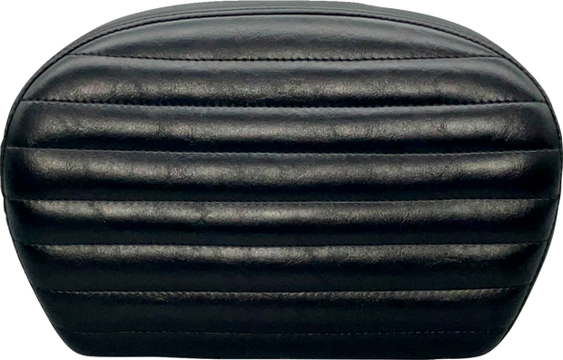 Sissy Bar Pad - Large - Pleated - Shiny Black