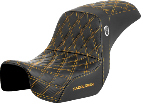 Pro Series SDC Performance Seat - Carbon Fiber/Lumbar Gripper - Gold Stitch - Dyna &