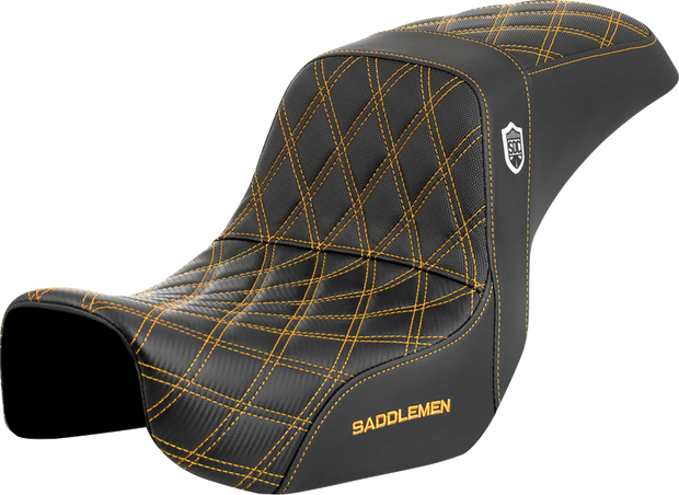 Pro Series SDC Performance Seat - Carbon Fiber/Lumbar Gripper - Gold Stitch - Dyna &