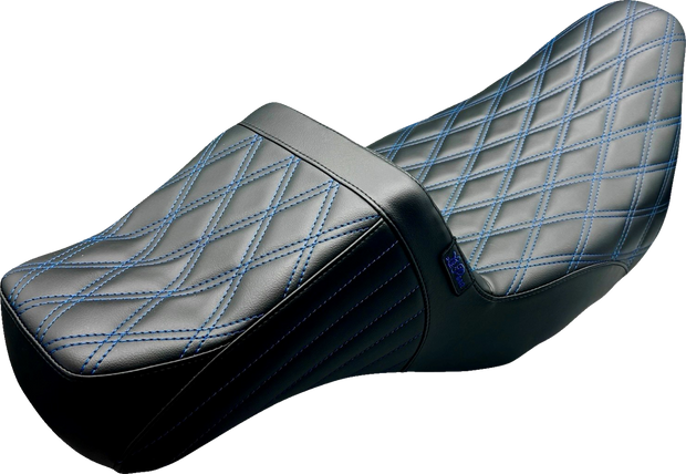 Tailwhip Daddy Long Legs Seat - Double Diamond w/ Blue Thread - FLH/FLT &
