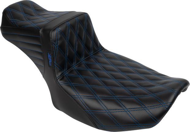 Tailwhip Daddy Long Legs Seat - Blue Double Diamond Stitch - FLH/FLT &
