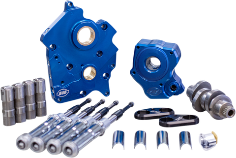 Cam Chest Kit with Plate - Chain Drive - Water Cooled - 465 Cam - Chrome Pushrods - M8