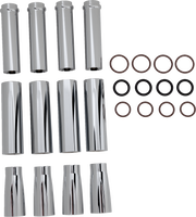 Pushrod Tube Cover Kit - Deep Cut® - Chrome - Twin Cam