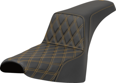 Step-Up Seat - Front Lattice Stitch - Gold Stitch - FXST/FXBB &