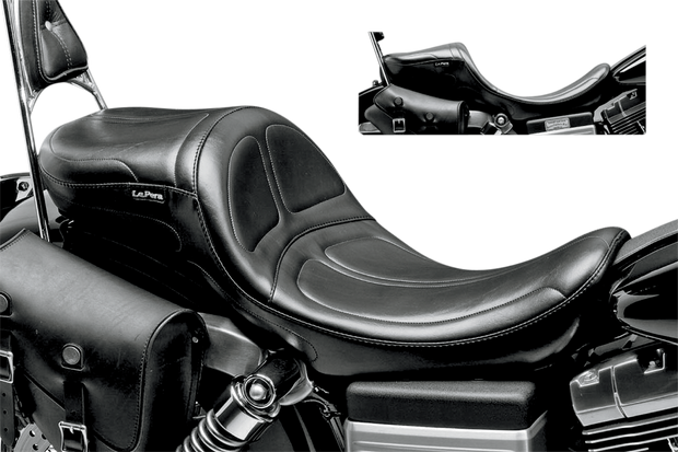 Maverick Daddy Long Legs Seat - Black - Stitched - FXD/FLD &