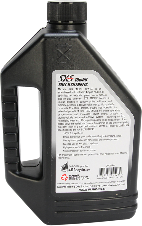SXS UTV Synthetic 4T Oil - 10W-50 - 1L