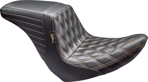 Kickflip Up Front Seat - Double Diamond w/ Chestnut Thread - Black - FL/FX &